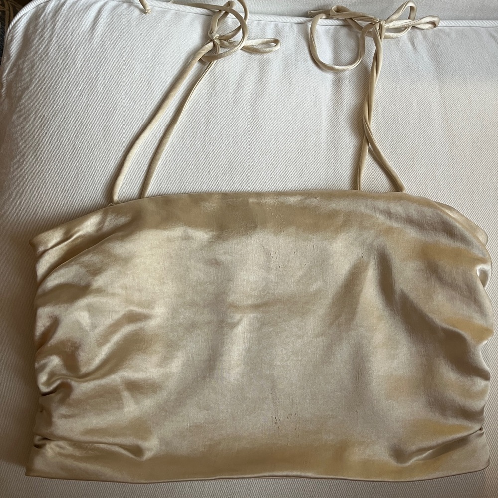Zara gold tank top tie straps.